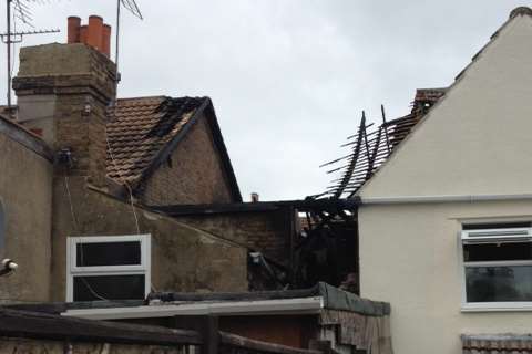 The back of the property - with a gaping hole where the flat was