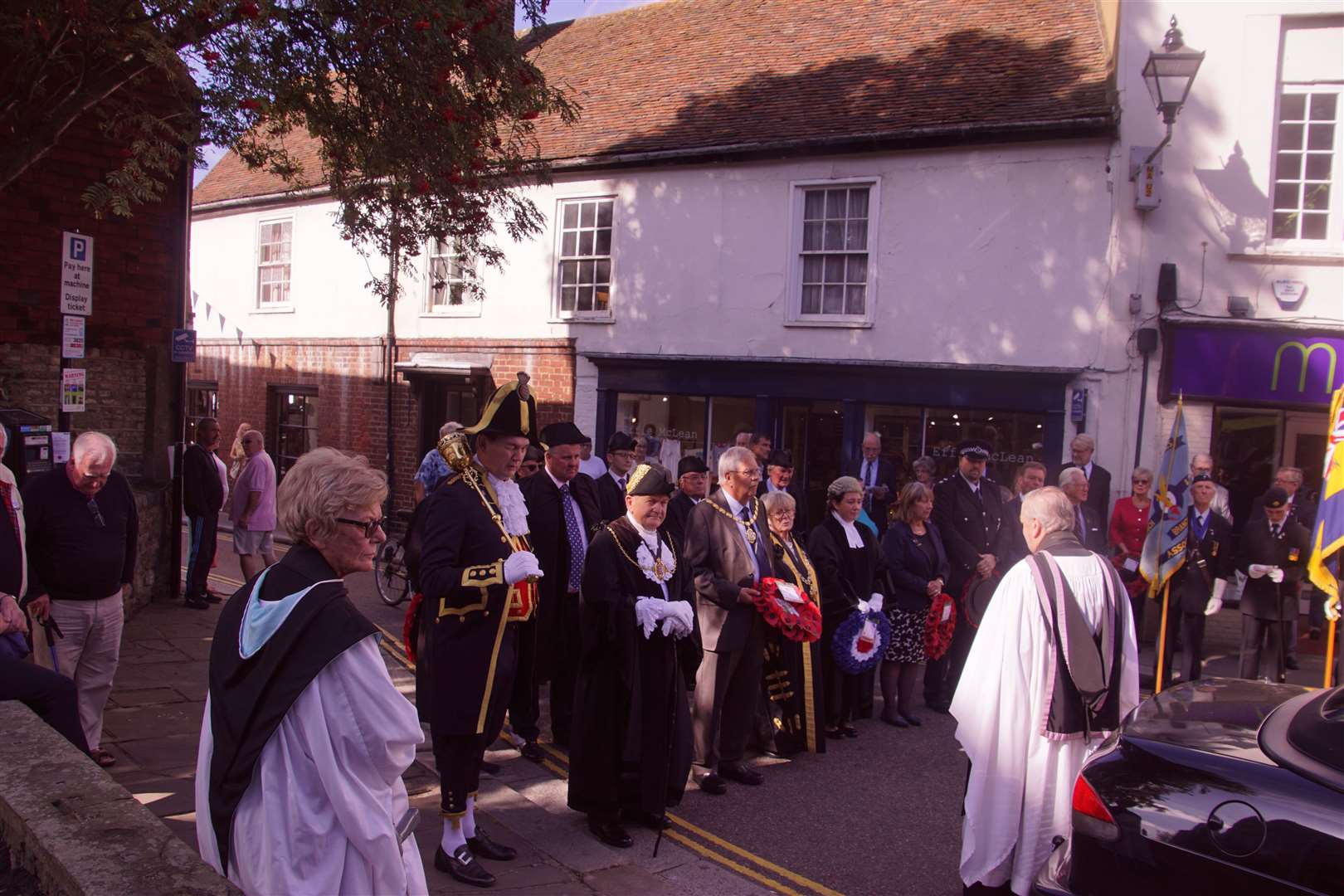 Crowds assembled for the Battle of Britain service