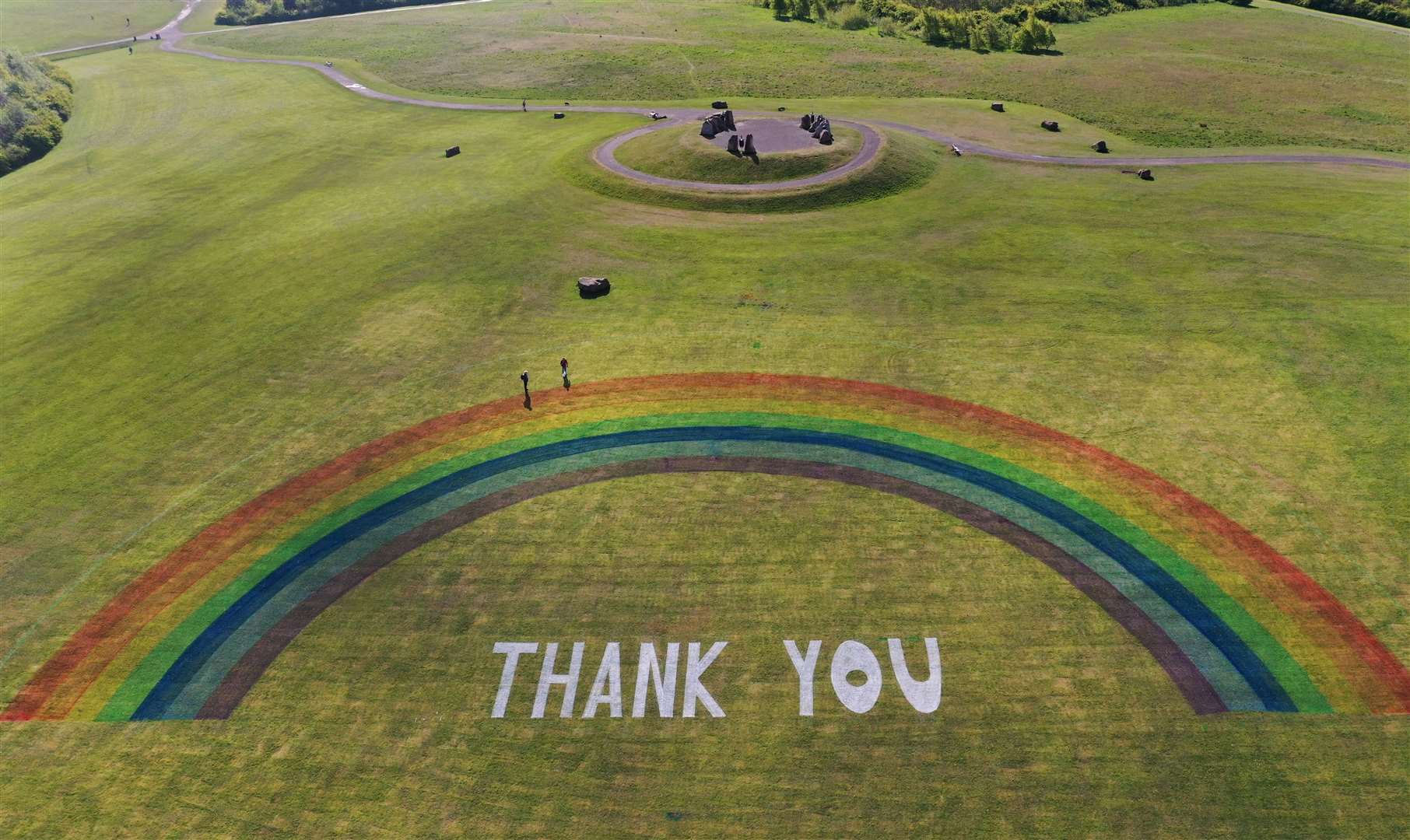 Rainbows have become synonymous with the NHS, often used alongside messages of thanks for our health workers on the frontline of the pandemic (Owen Humphreys/PA)