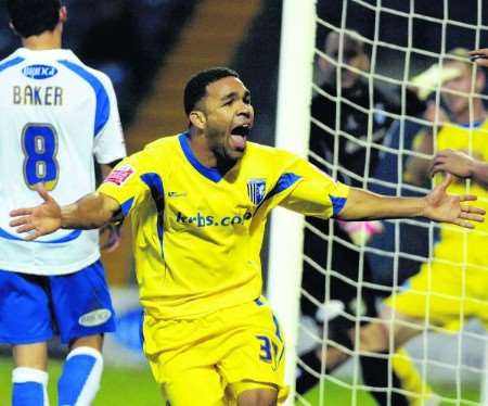 Andy Barcham celebrates his winner. Picture: Matthew Walker