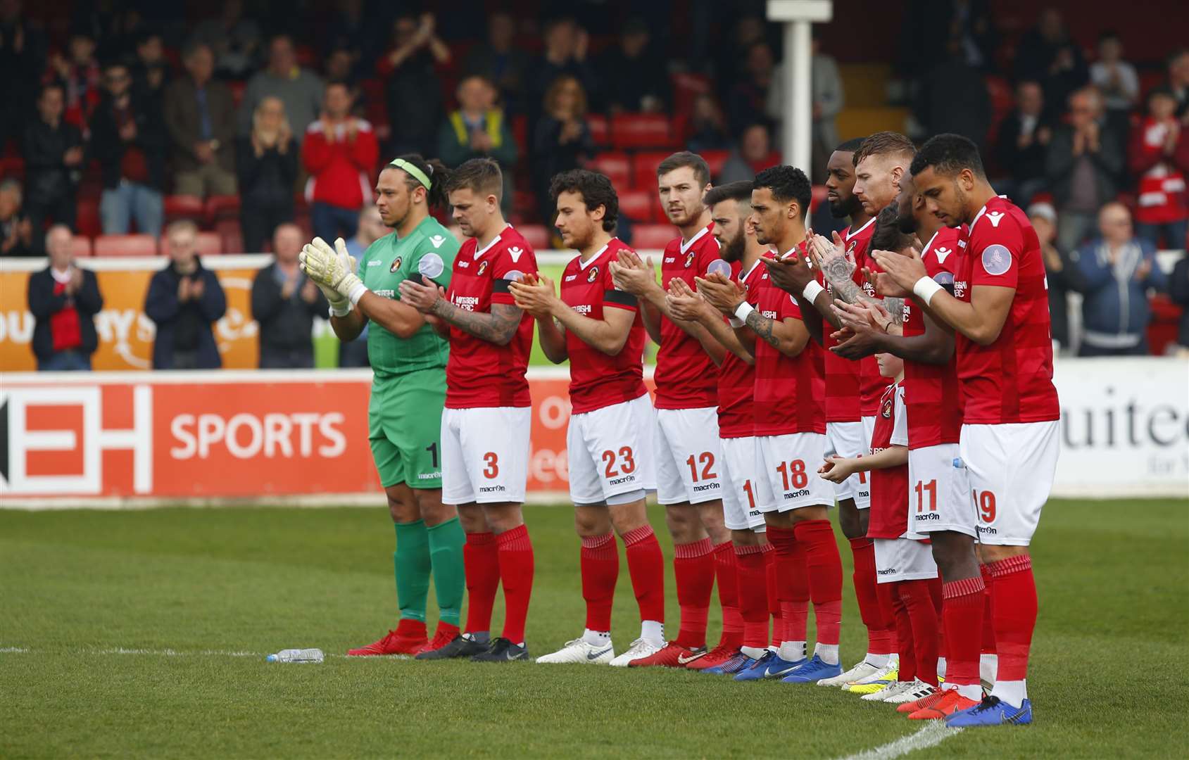 There was a minute's applause for Michael Thalassitis before Ebbsfleet's game against Wrexham Picture: Andy Jones