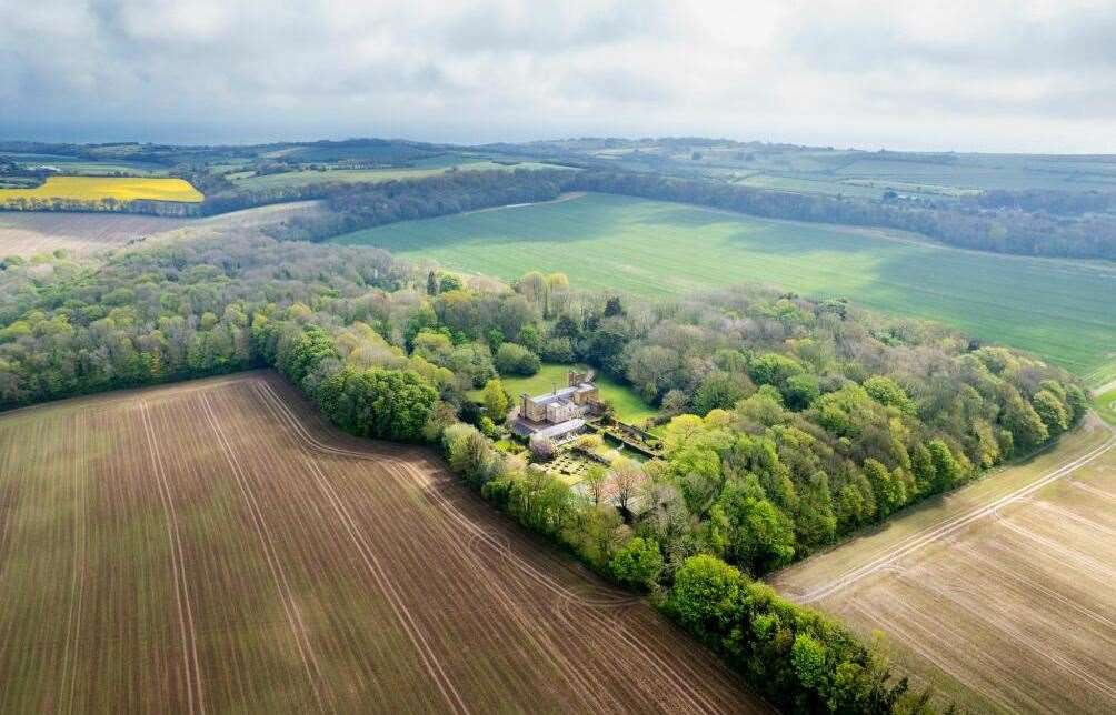 The secluded Oxney Court near Dover is surrounded by thick woodland. Picture: Miles and Barr