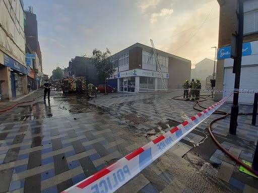 A large part of Week Street in Maidstone was cordoned off for most of the day