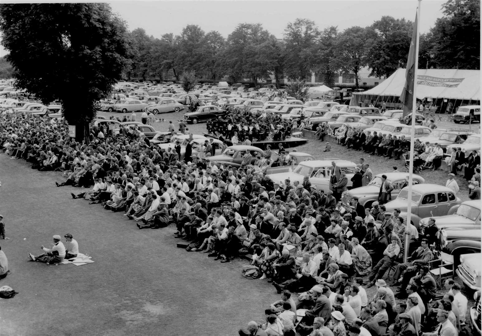 Crowds line the St Lawrence Ground for Cricket Week in August 1959, when Kent battled with Hampshire and Derbyshire