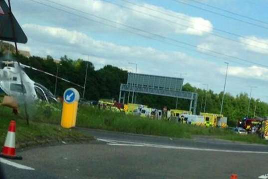 The scene of the crash in Northfleet