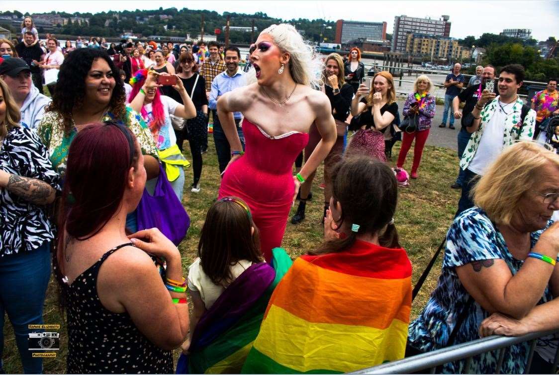 Sophia Stardust wows the crowd at a previous Medway Pride
