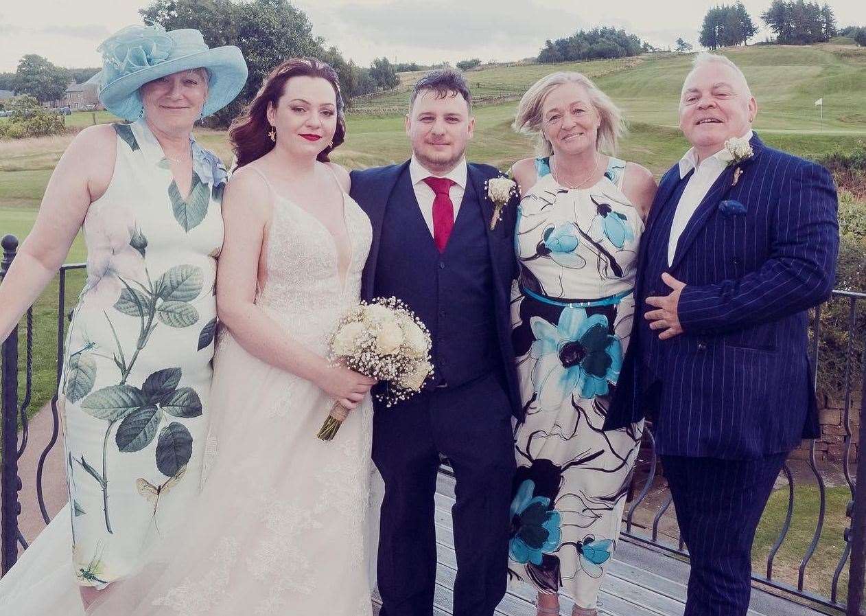 From left, Shel Baldwin, daughter Mica, Mica's partner Matt, Sue and Ian Scholan