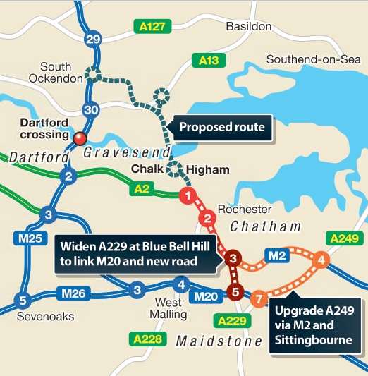 Lower Thames Crossing: Traffic should go down A249 say politicians