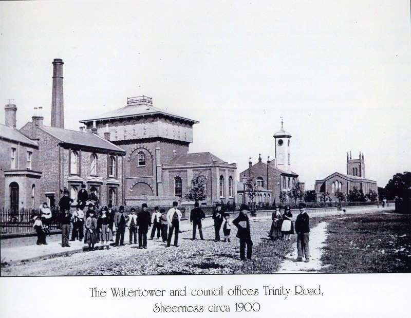 What the Sheerness water tower first looked like when it was built