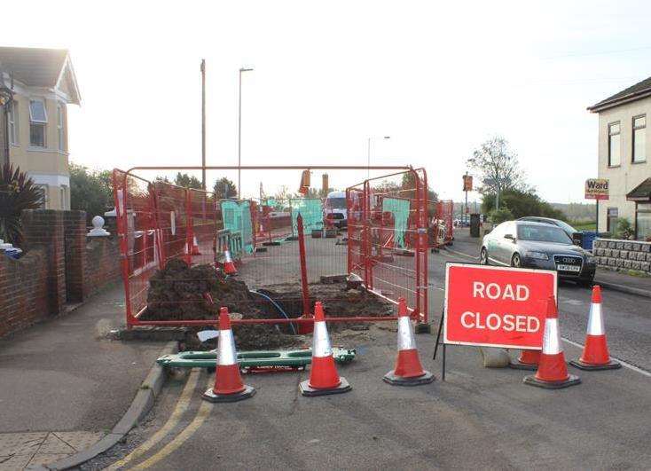 The road was also closed in October 2017