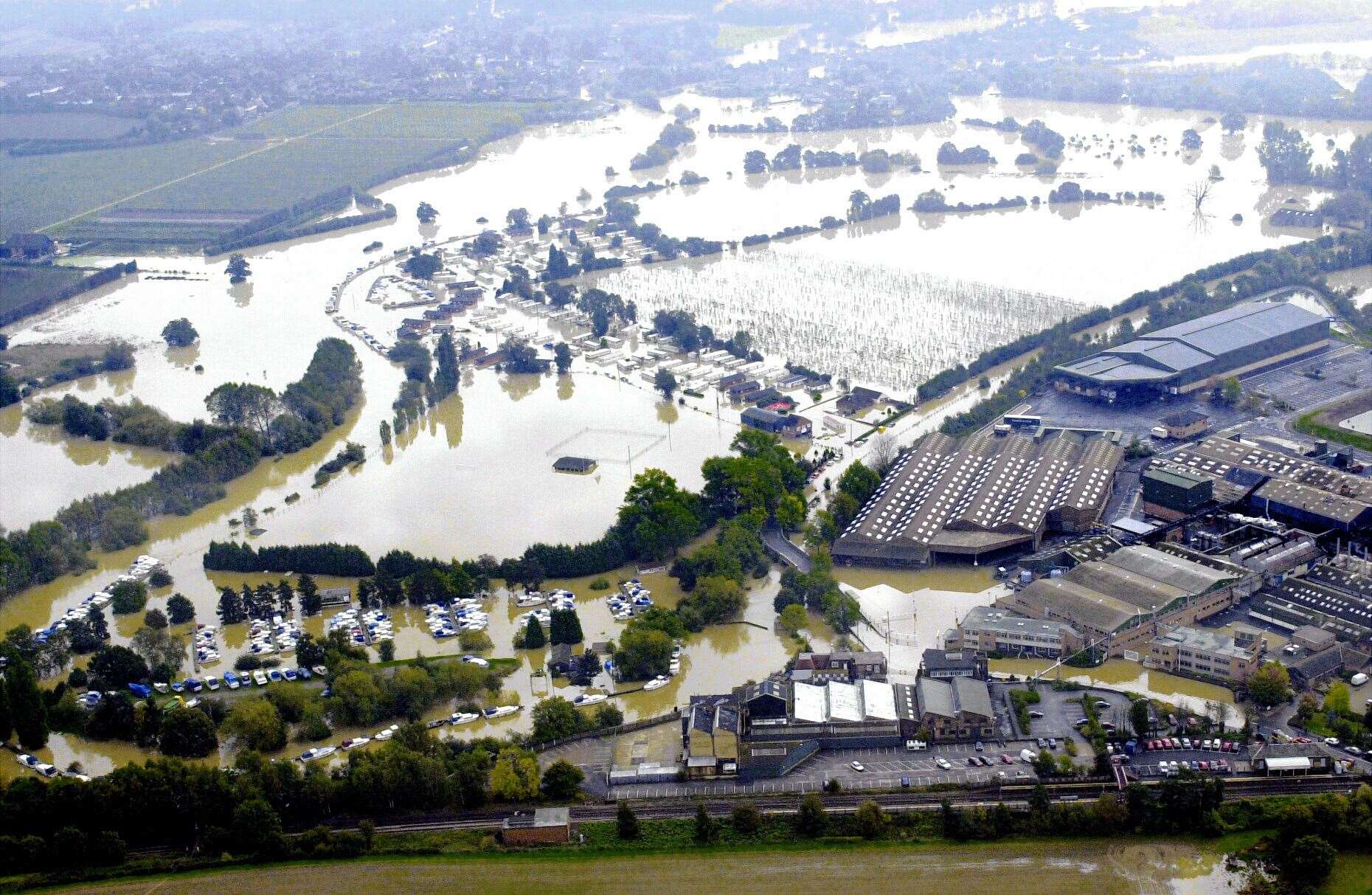 The River Medway doing its best to swallow up Yalding and Hampstead Marina