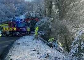 Two cars veered off the road and down the embankment in Ide Hill, Sevenoaks. Martyn Fribbens