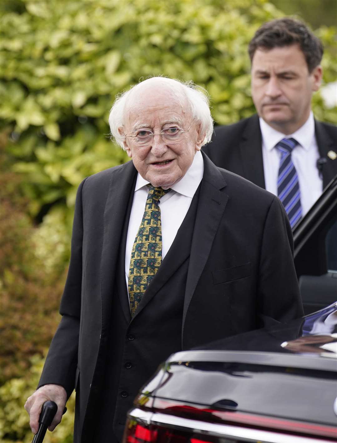 President of Ireland Michael D Higgins arrives for the funeral of Mary O’Rourke (Niall Carson/PA)