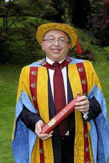 Paul Clark receiving his honorary degree