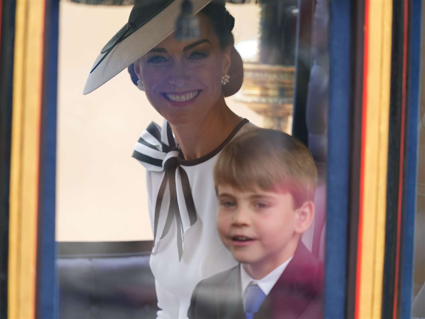 The Princess of Wales and Prince Louis arrive for the Trooping the Colour ceremony (Yui Mok/PA)