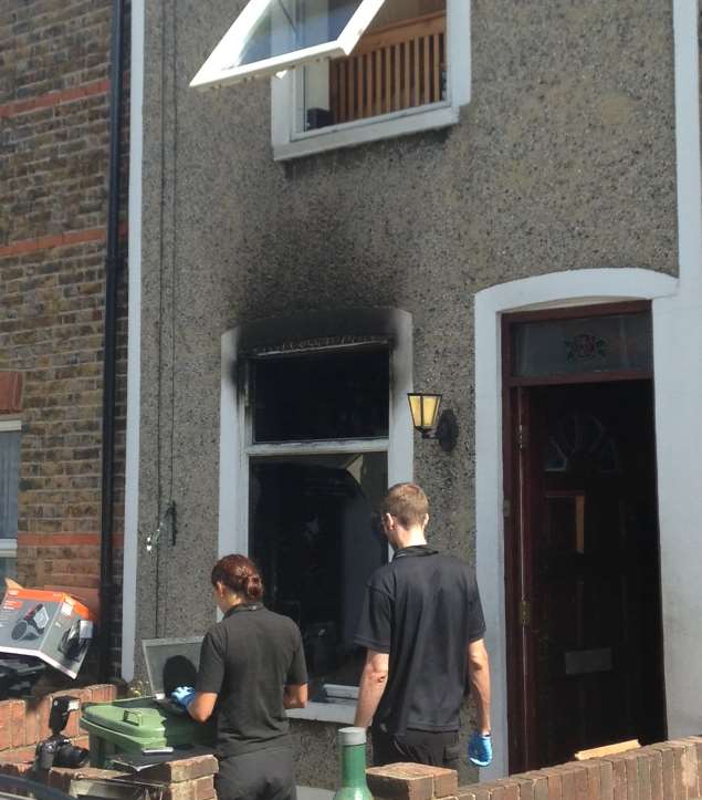 Damage to a house in Howard Road, Dartford, after a fire