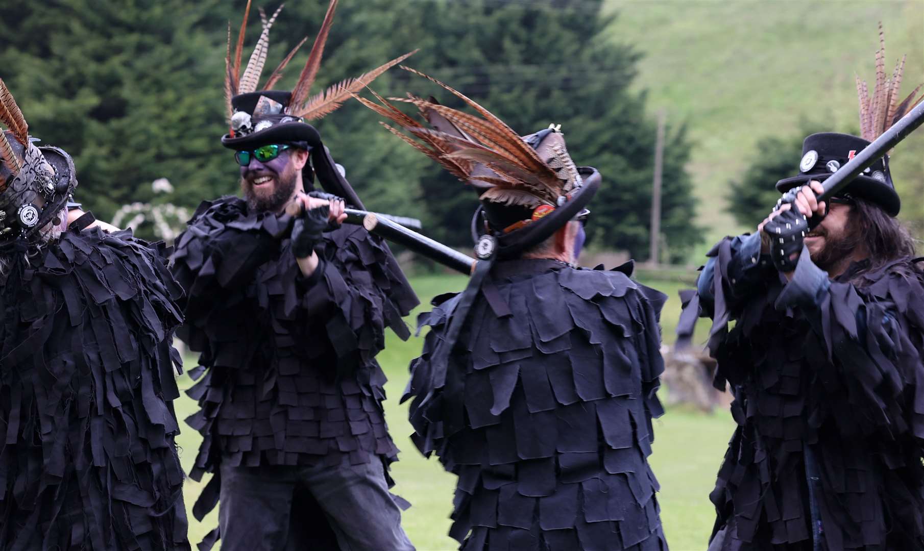 Morris dancers at the Beltane celebrations in Dode near Luddesdown, Gravesend