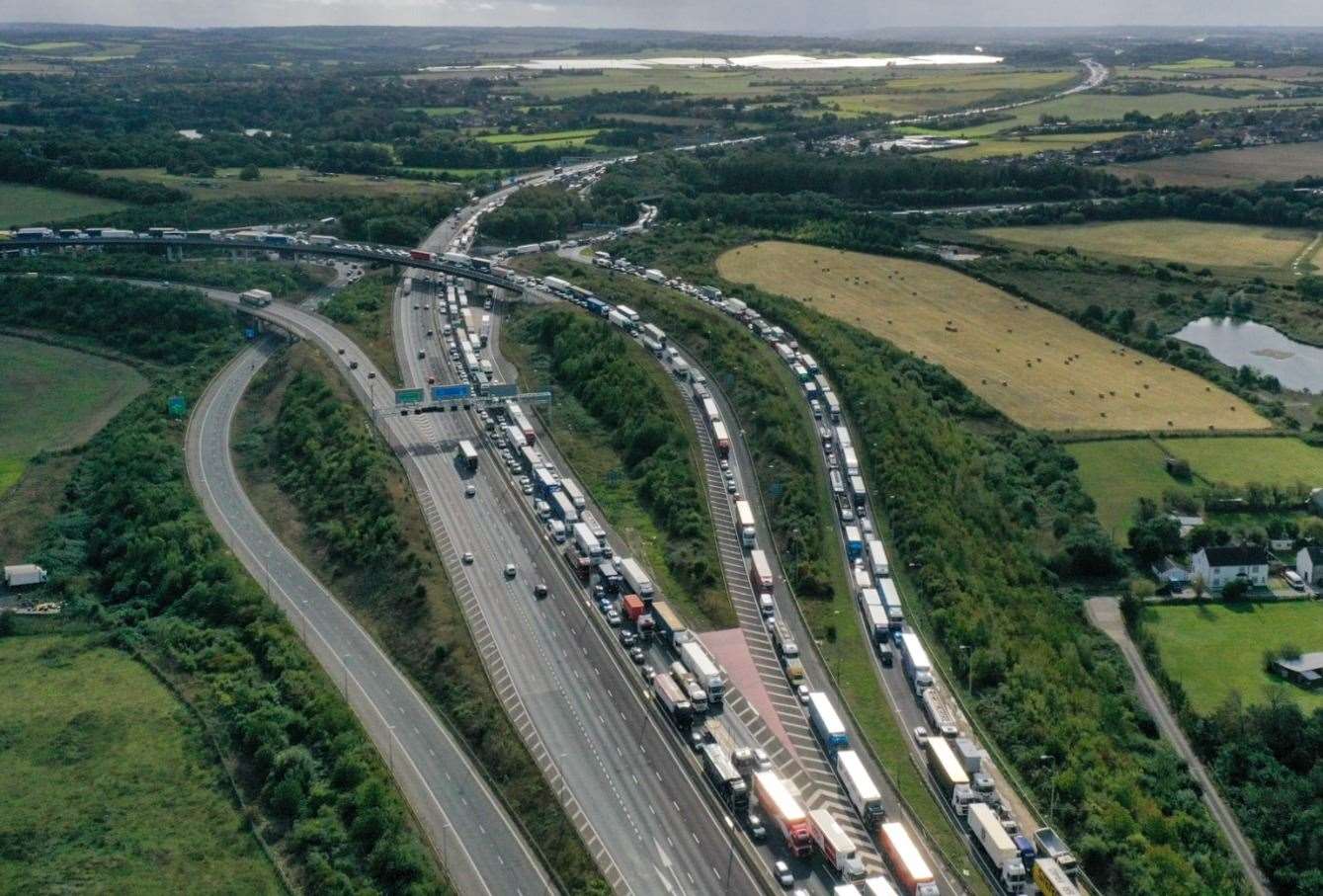 Long queues have formed on the approach to the Dartford Crossing and is adding to delays on the A2. Photo: UKNIP