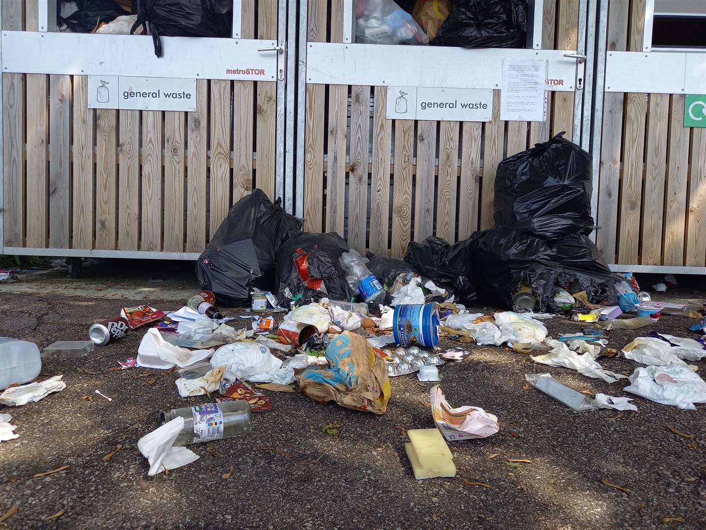Communal bin mess in Jesuit Close on the Hales Place council estate