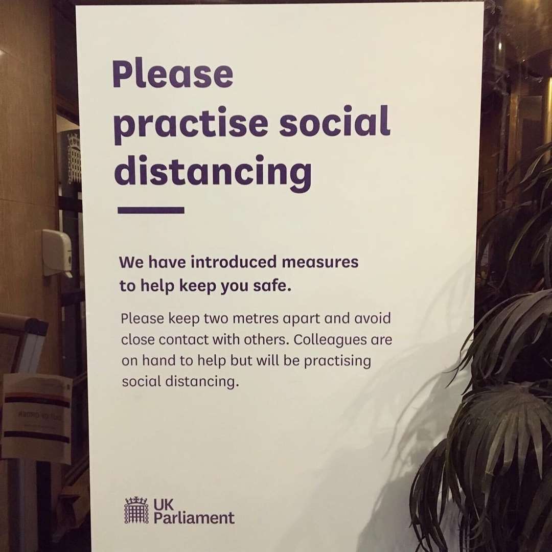 The House of Lords is continuing to sit but is holding some proceedings virtually and abiding by social distancing rules in the chamber (UK Parliament/PA)