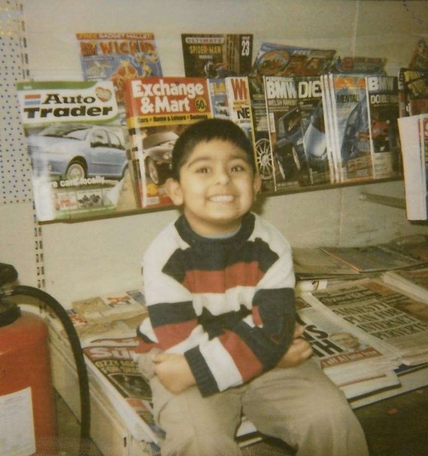 Amar Singh inside the shop as a child. Picture: Amar Singh Kharaud