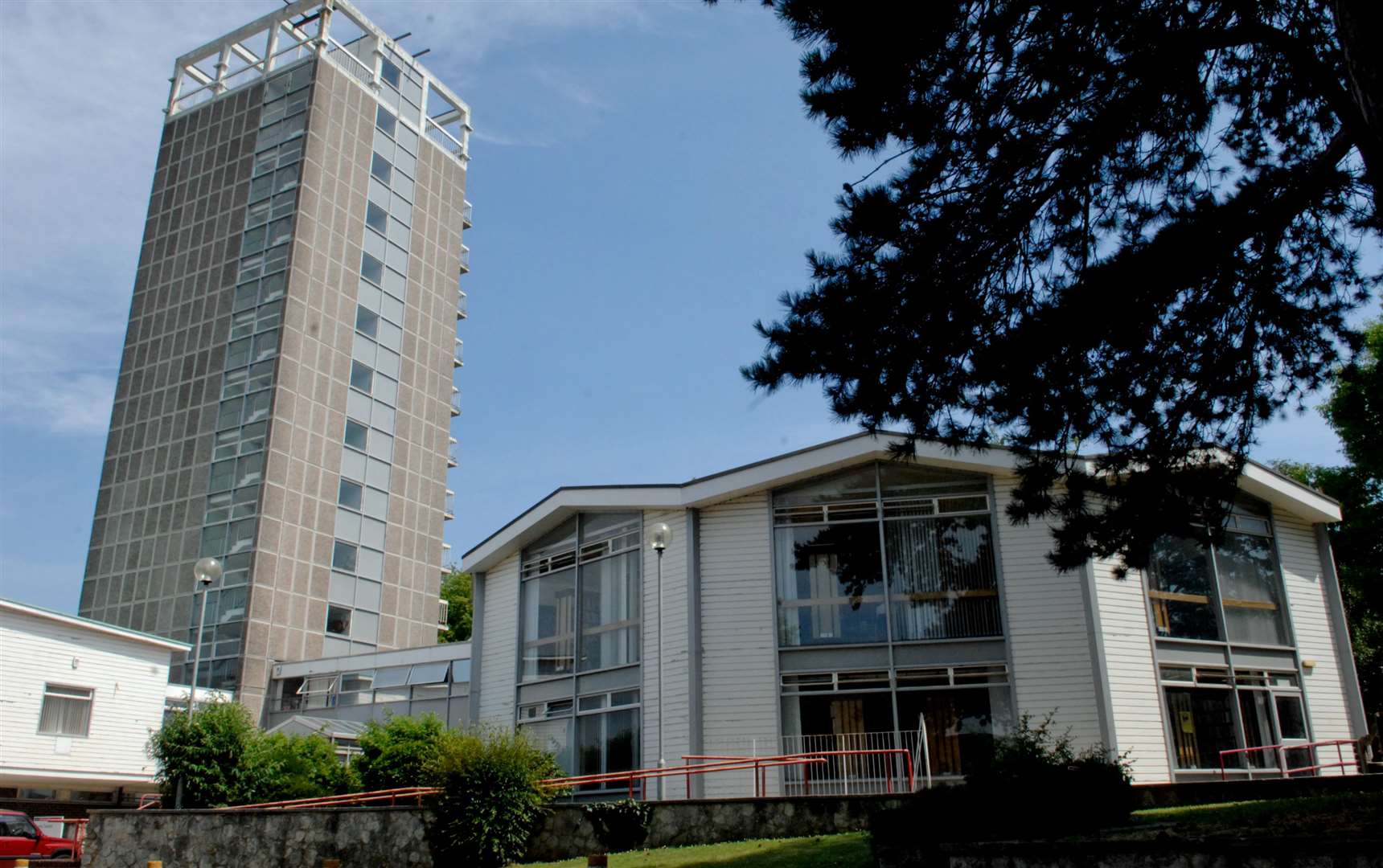 The abandoned tower at Springfield Library, Maidstone