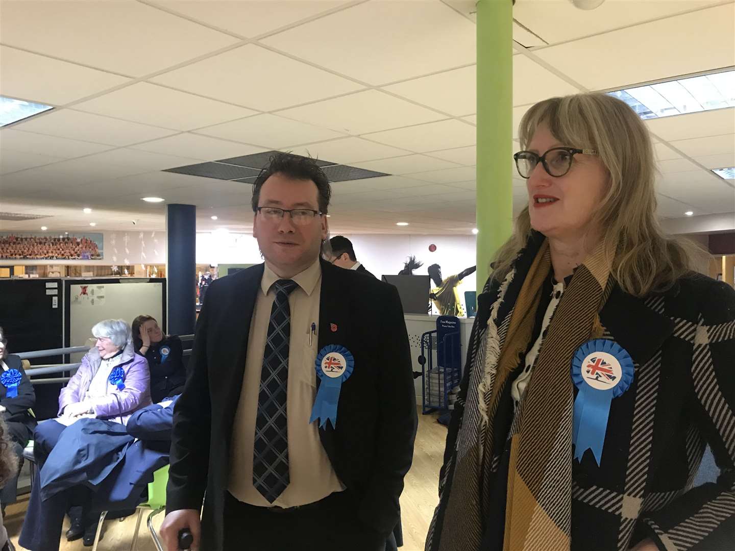 Reculver councillor Rachel Carnac watching the results from elsewhere in the country filtering through on television (24138518)