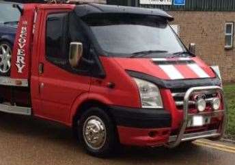 A red recovery truck was stolen from Kemsing (8392440)