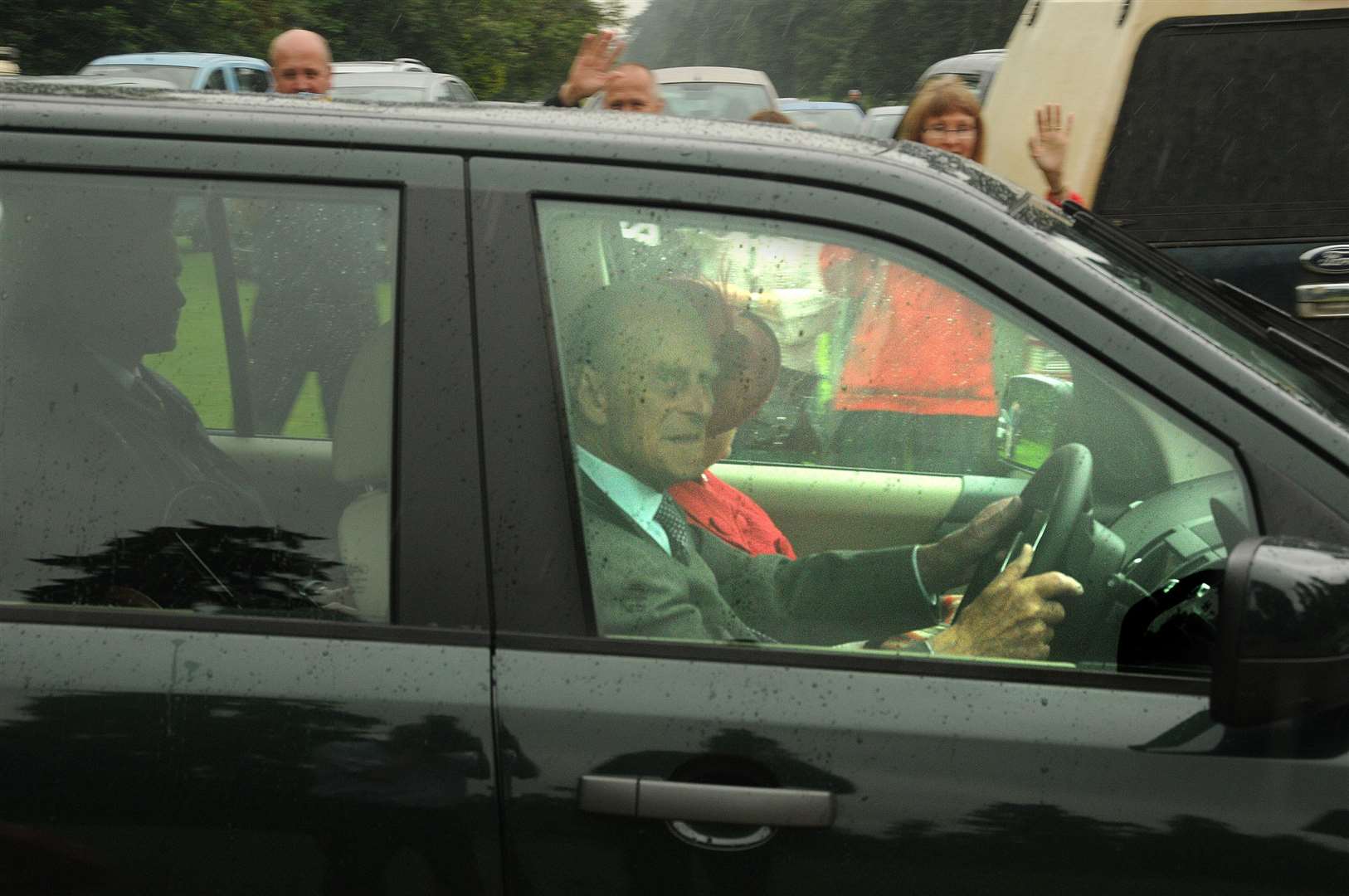 The Duke of Edinburgh at the wheel of his car on a previous occasion