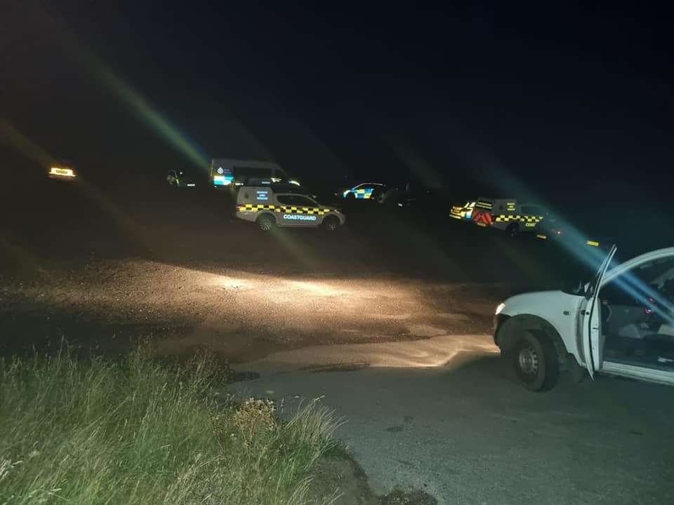 Police and the coastguard were at Sandwich Bay last night