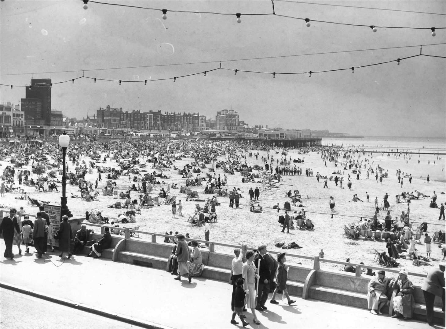 The crowded beach in Margate in June 1958