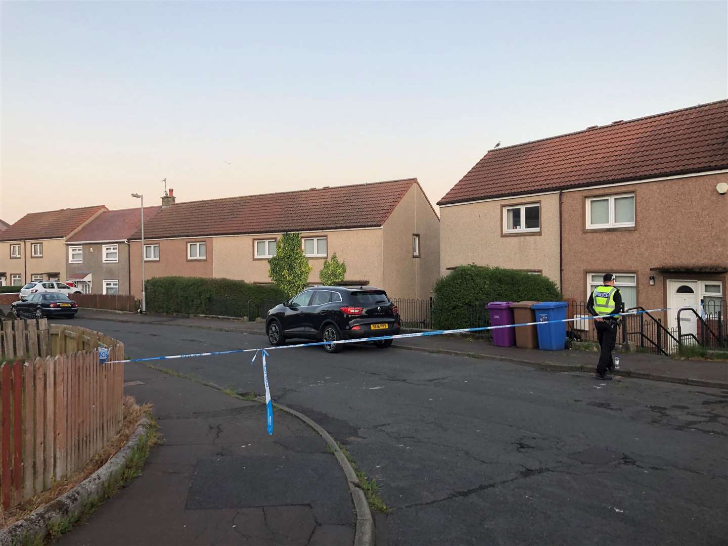 Police remained at the scene on Sunday night (Laura Paterson/PA)