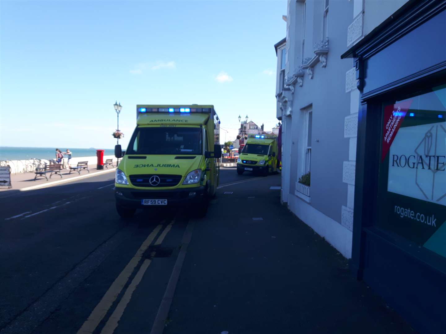 Ambulances outside the Waterfront Hotel