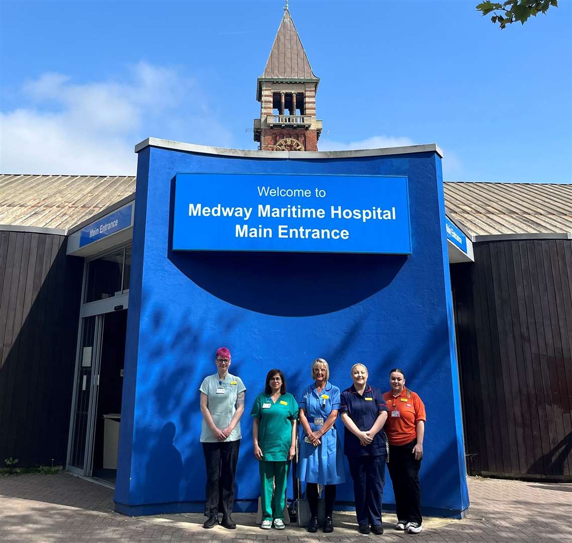 The five Hospital Hero finalists at Medway Maritime Hospital