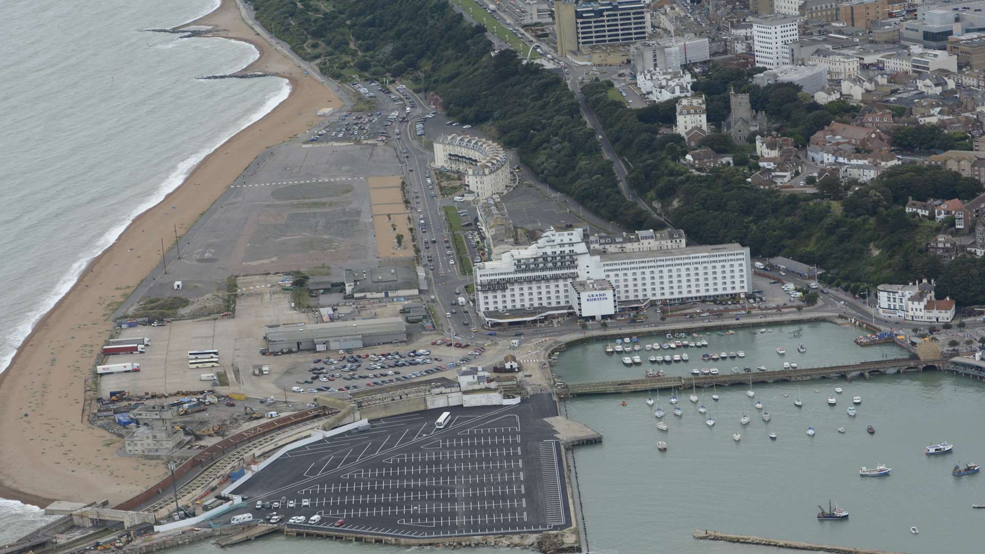 Folkestone's harbour and seafront. Picture: Simon Burchett.