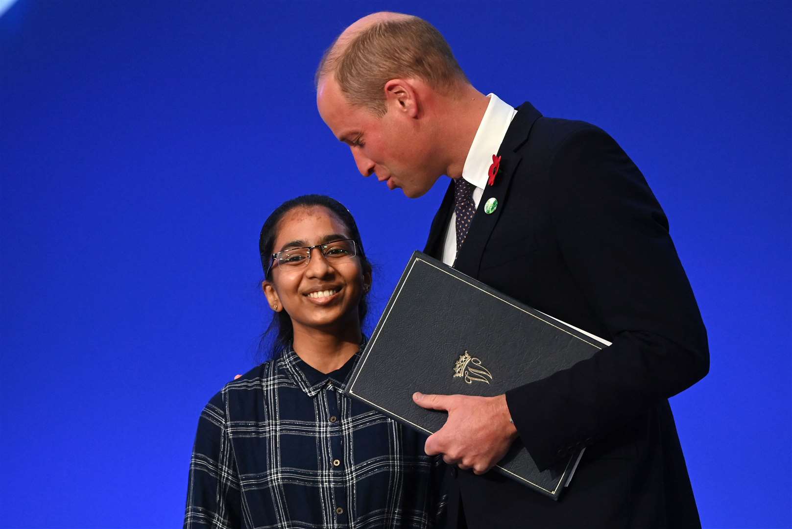 The Duke of Cambridge with Earthshot Prize finalist Vinisha Umashankar during a session on accelerating clean technology innovation and deployment (Jeff J Mitchell/PA)