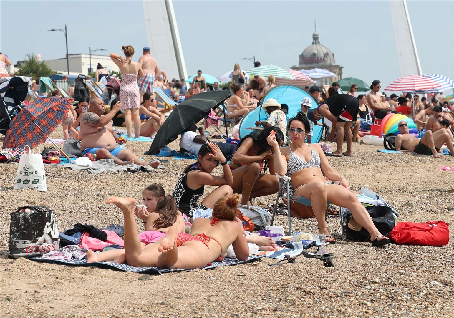 Sunbathing in Southend (Yui Mok/PA)