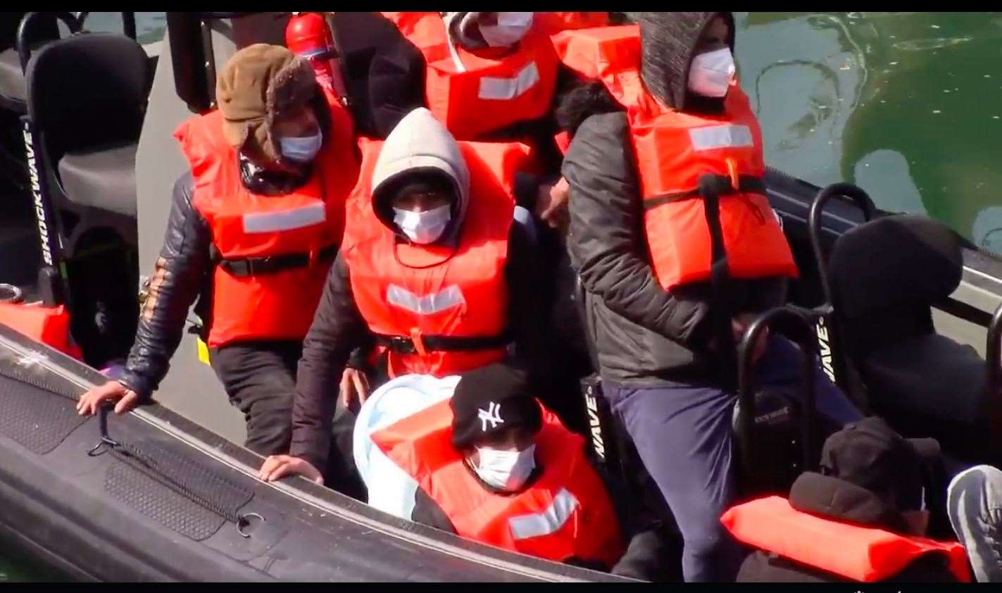 Asylum seekers arrive at Dover last month. Picture: Chris Johnson