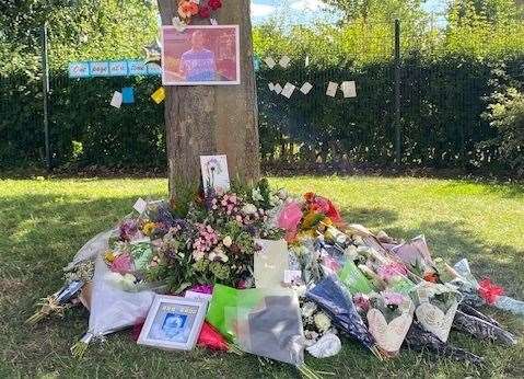 Bunches of flowers and cards were placed on the school grounds. Pictures: Thinking Schools Academy Trust