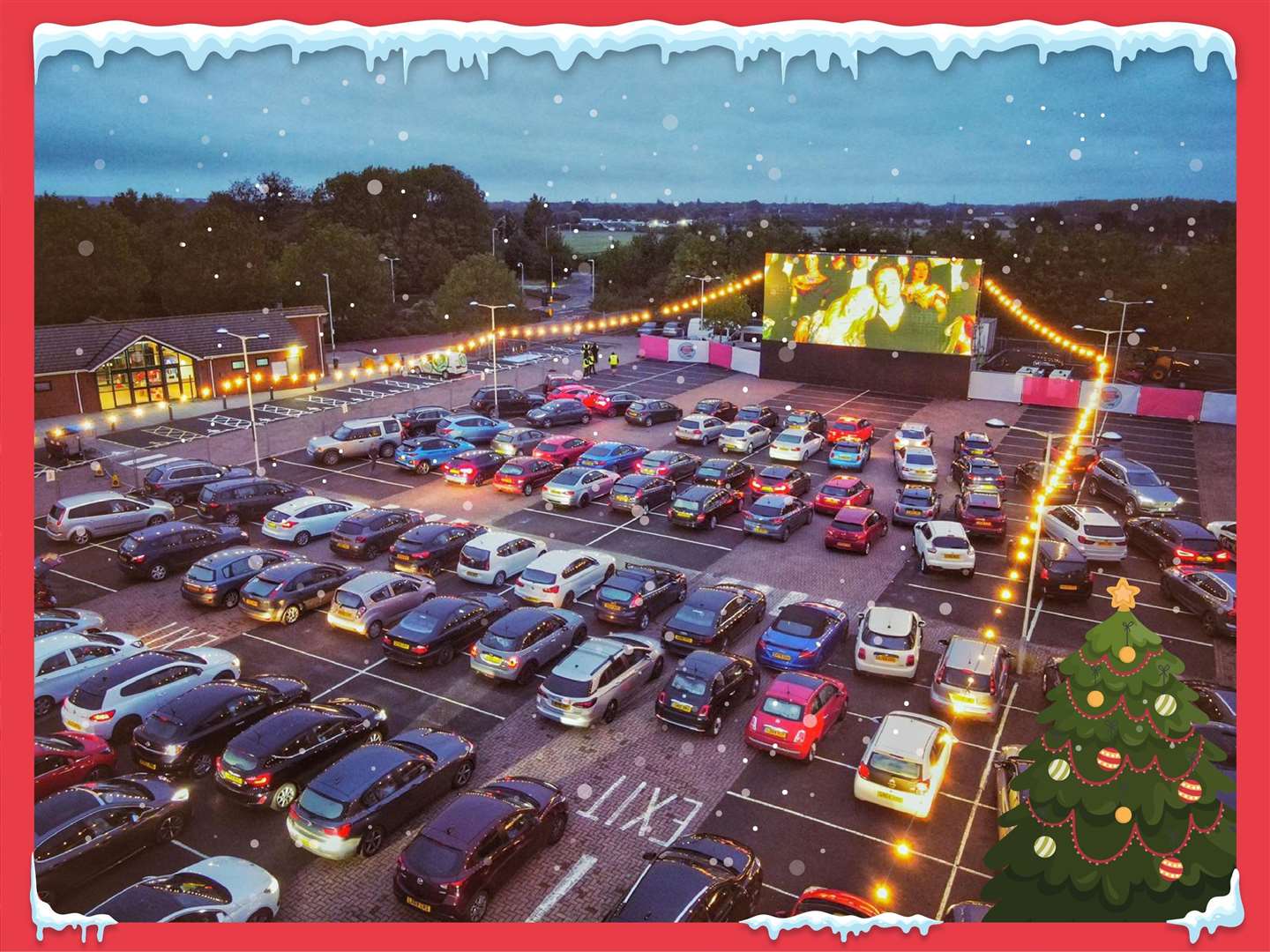 Drivein festive cinema taking place in Kent this Christmas