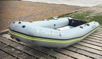 A boat, used by migrants is brought to sore on the slipway in Kingsdown