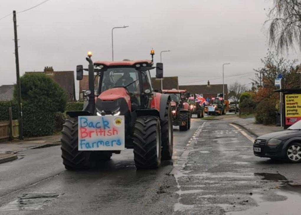 Farmers are protesting in Dover over inheritance tax changes by staging a go-slow tractor protest