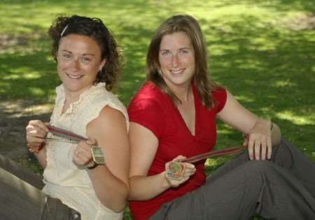 Marathon runners, Emily Gallagher, left, and Kate Bastow.