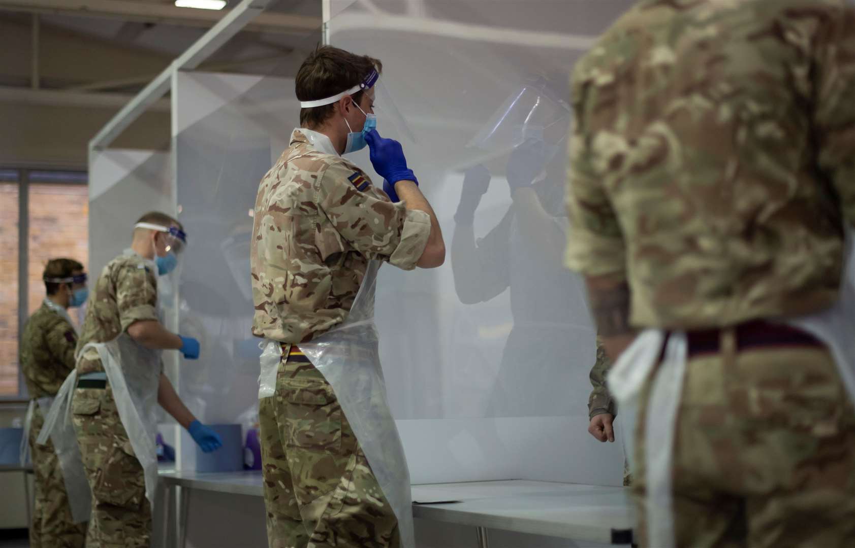 Soldiers at the Medway testing centre