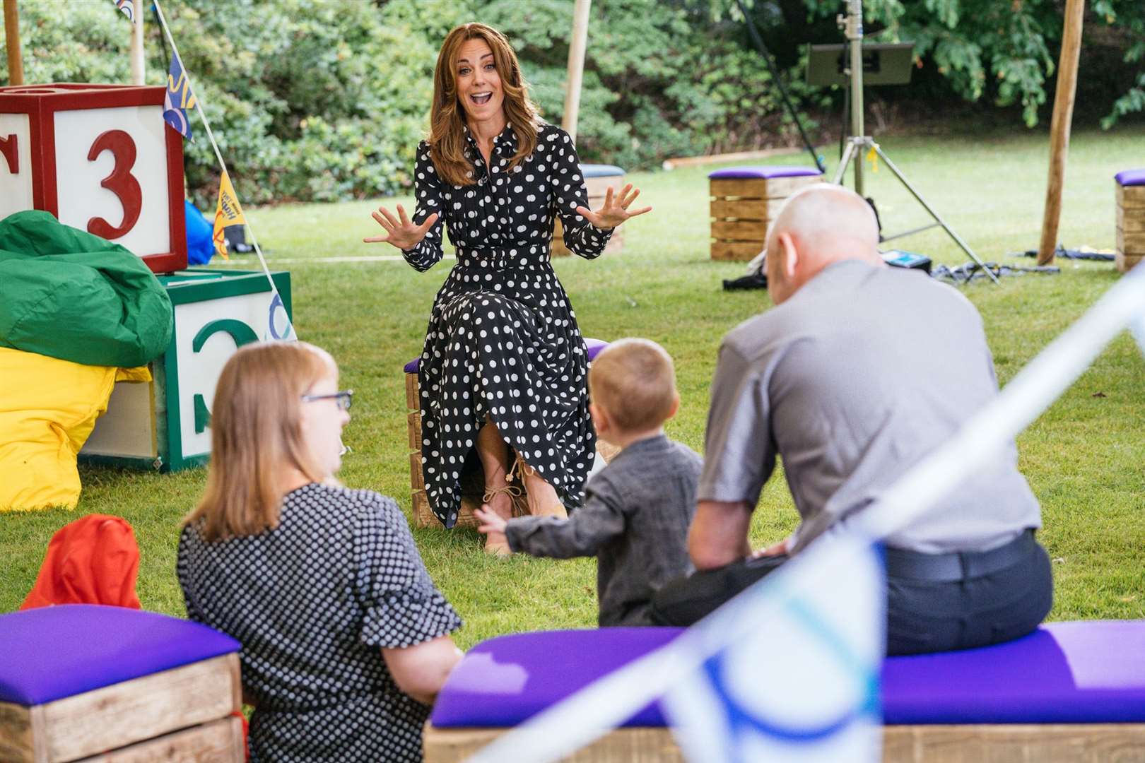 The Duchess of Cambridge meeting families who have used the resource (BBC/PA)