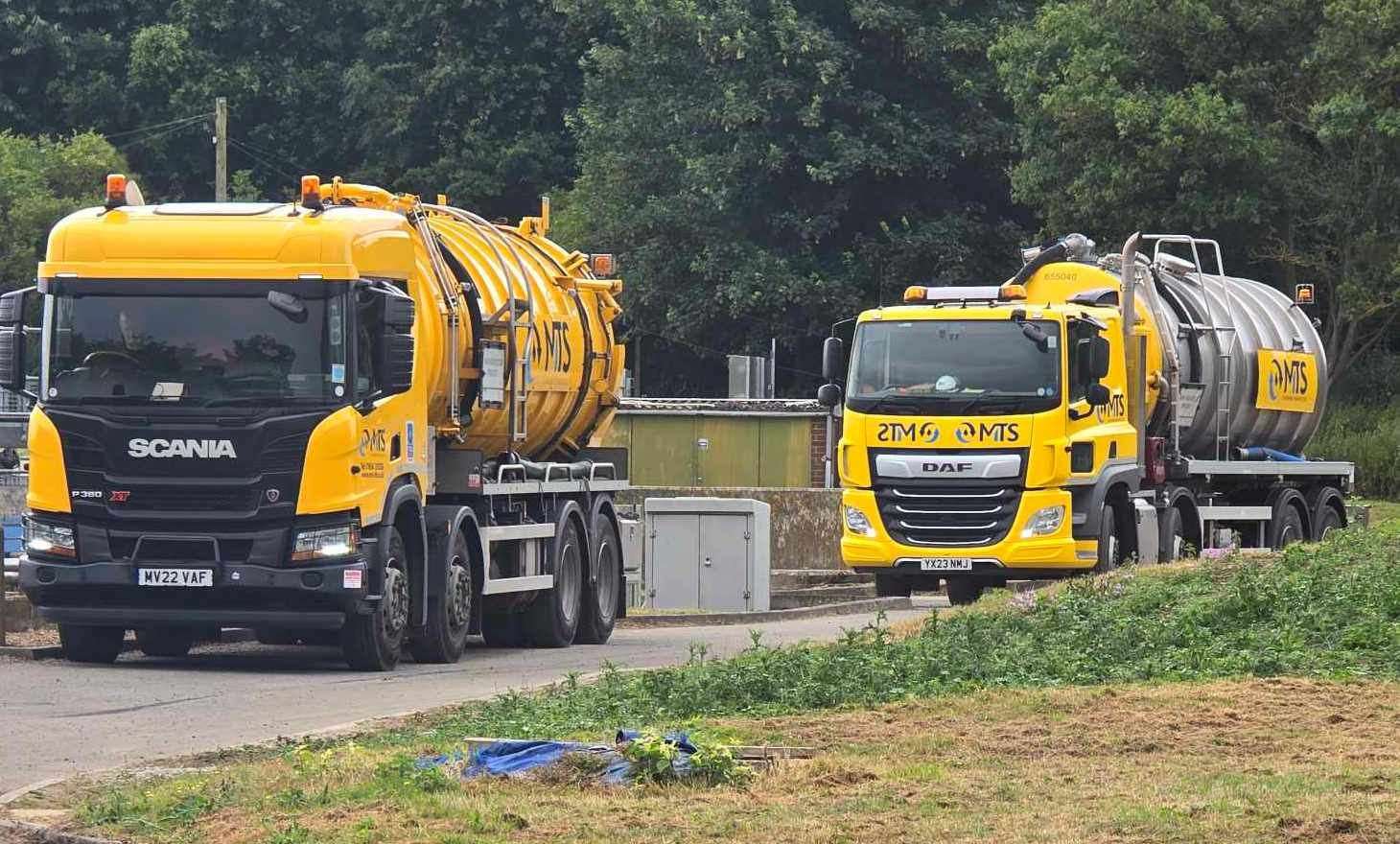 Large tankers at the wastewater treatment centre in Teynham. Picture: Lloyd Bowen