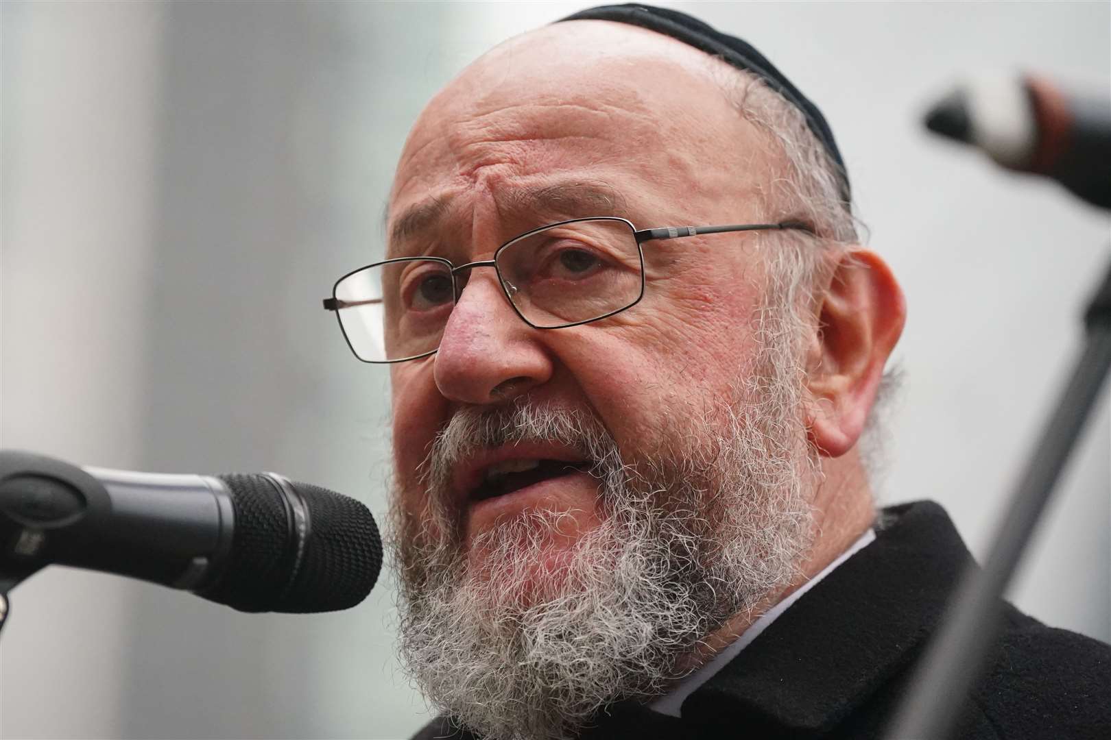 Chief Rabbi Sir Ephraim Mirvis is among the UK faith leaders calling for the public to ‘reject prejudice and hatred’ (Victoria Jones/PA)