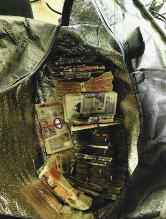 Cash found at the home of Shabaz Khan (Metropolitan Police)