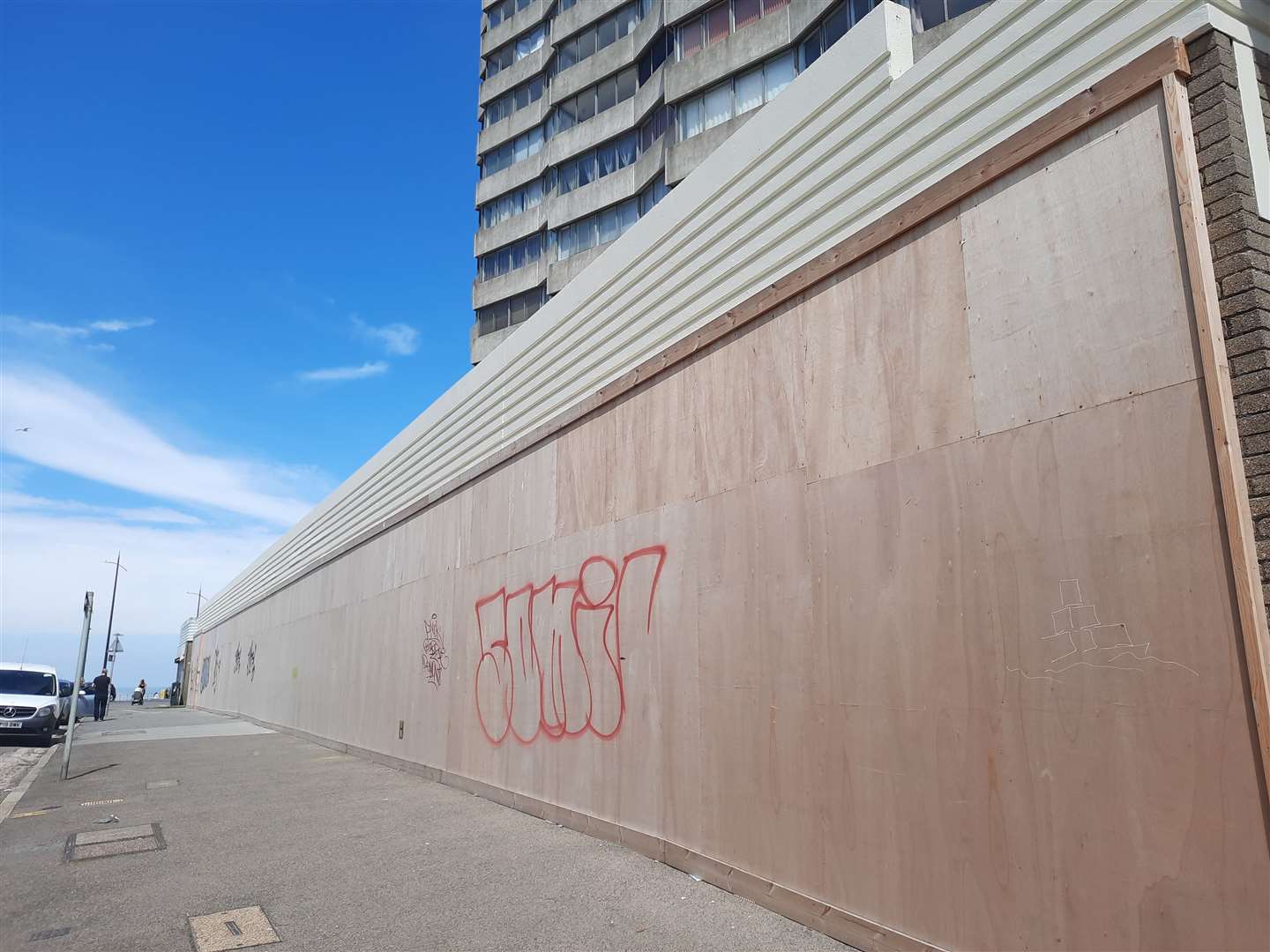 Some of the boarded-up shops at the Arlington development in Margate