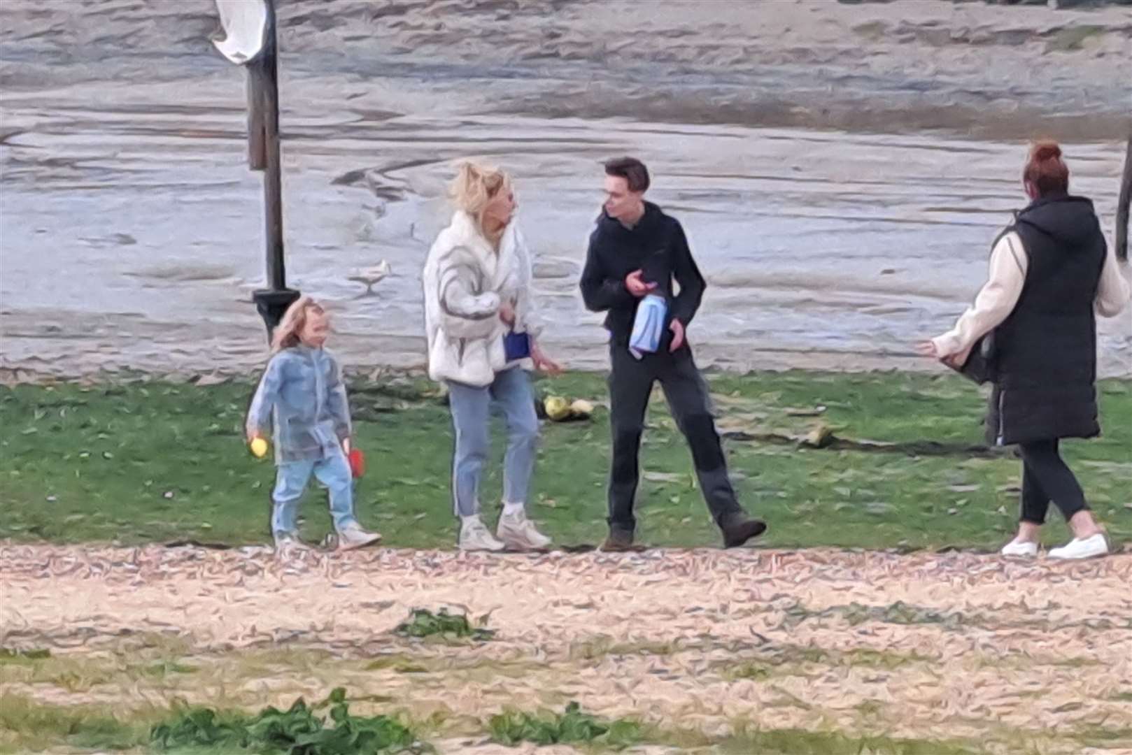 Sophie Turner was spotted filming on Herne Bay beach